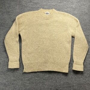 Vintage Woolrich Mens XL Wool Blend Crewneck Sweater Oatmeal Tan Knit 9111